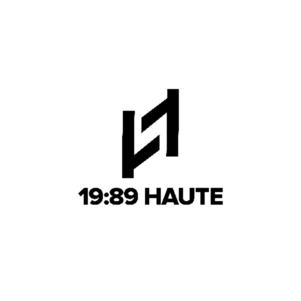 19:89 Haute fashion logo representing mindful luxury and resilience through minimalist black design